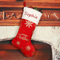Chaussette de Noël personnalisée rouge Joyeux Noël avec nom personnalisé