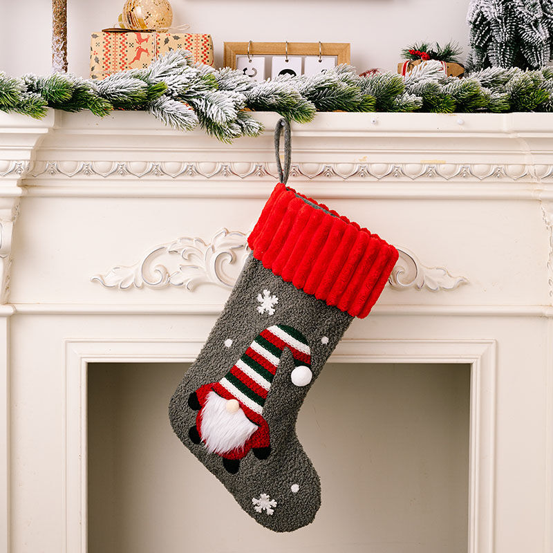 Bas de Noël tricotés personnalisés avec flocon de neige nain