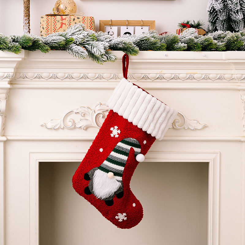Bas de Noël tricotés personnalisés avec flocon de neige nain