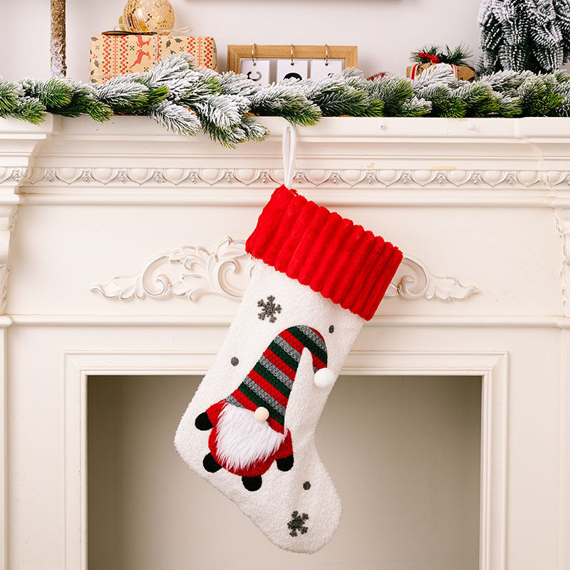 Bas de Noël tricotés personnalisés avec flocon de neige nain
