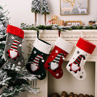 Bas de Noël tricotés personnalisés avec flocon de neige nain