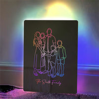 Gepersonaliseerde fotolijntekening LED-spiegellamp