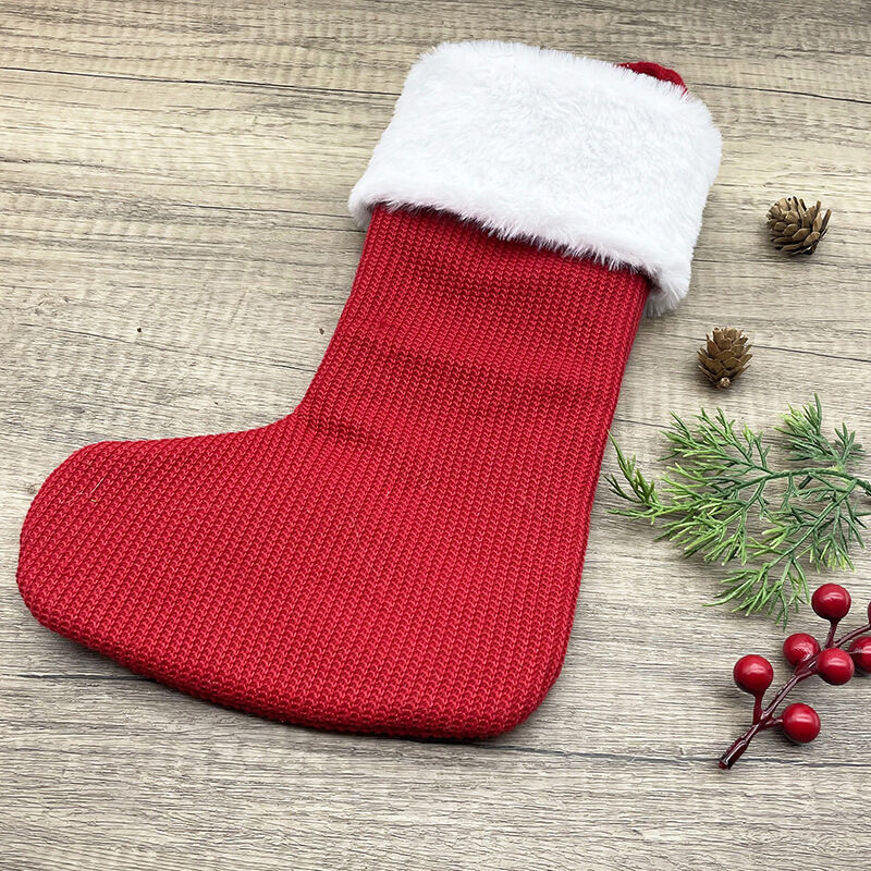 Chaussette de Noël personnalisée avec initiales et bonnet de Père Noël, cadeau de Noël