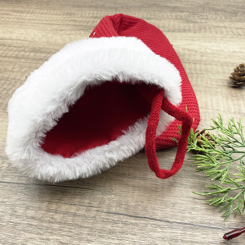 Chaussette de Noël personnalisée avec initiales et bonnet de Père Noël, cadeau de Noël