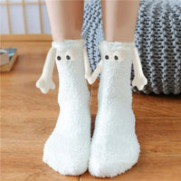 Chaussettes simples main dans la main avec motif de grands yeux, cadeau amusant pour les couples