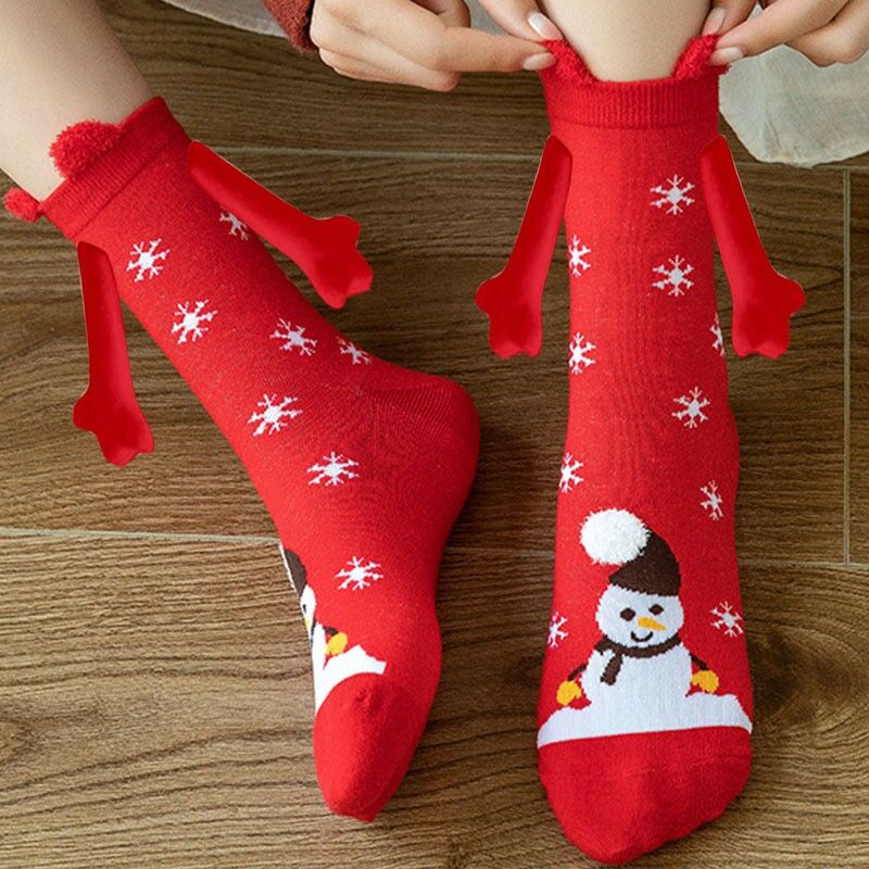 Magnetische sokkenhanden met schattig patroon. Een waardevol kerstcadeau.