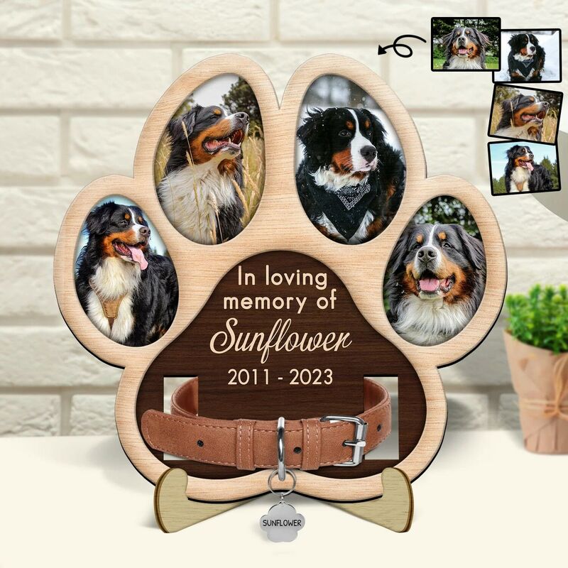 Cadre photo personnalisé pour collier d'animal de compagnie, cadeau commémoratif pour les amoureux des animaux