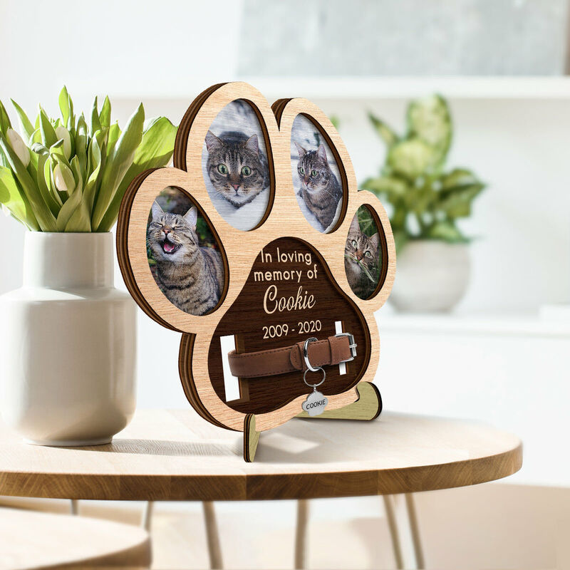 Cadre photo personnalisé pour collier d'animal de compagnie, cadeau commémoratif pour les amoureux des animaux