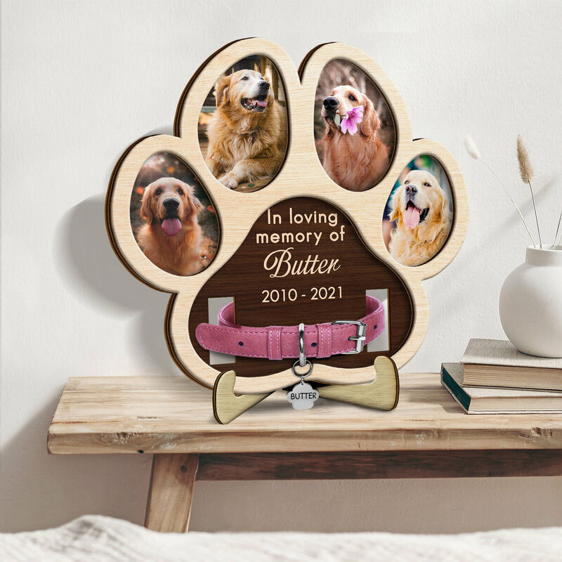Cadre photo personnalisé pour collier d'animal de compagnie, cadeau commémoratif pour les amoureux des animaux
