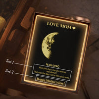 Lampe miroir photo personnalisée avec phases de lune, cadeau intéressant pour la famille