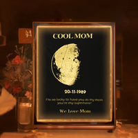 Lampe miroir photo personnalisée avec phases de lune, cadeau intéressant pour la famille