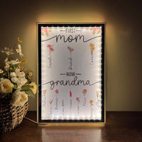 Lampe miroir personnalisée avec nom et fleur de naissance, beau cadeau pour maman