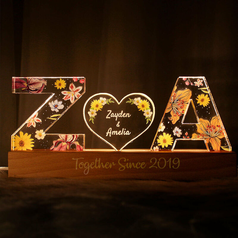 Lettre lumineuse LED personnalisée, cadeau personnalisé pour femme