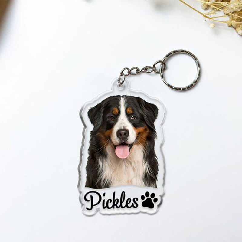 Porte-clés photo personnalisé en acrylique pour les amoureux des animaux