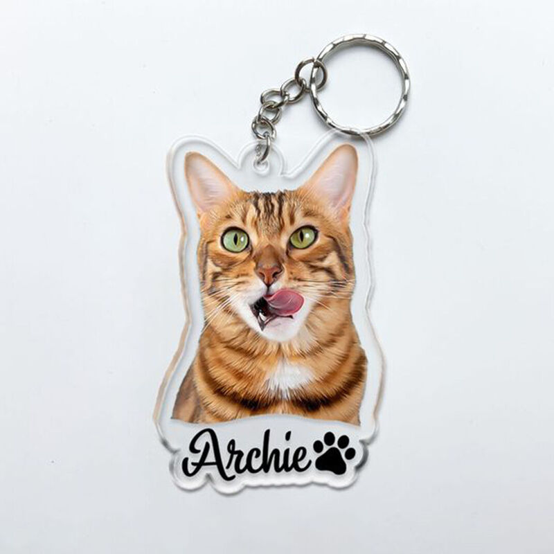 Porte-clés photo personnalisé en acrylique pour les amoureux des animaux