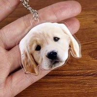 Porte-clés photo personnalisé en acrylique, photo d'animal de compagnie personnalisée, cadeau chaleureux