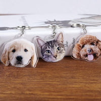 Porte-clés photo personnalisé en acrylique, photo d'animal de compagnie personnalisée, cadeau chaleureux