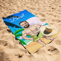 Gepersonaliseerde badhanddoek met foto, strandhanddoek met naam, cool cadeau voor een vriend