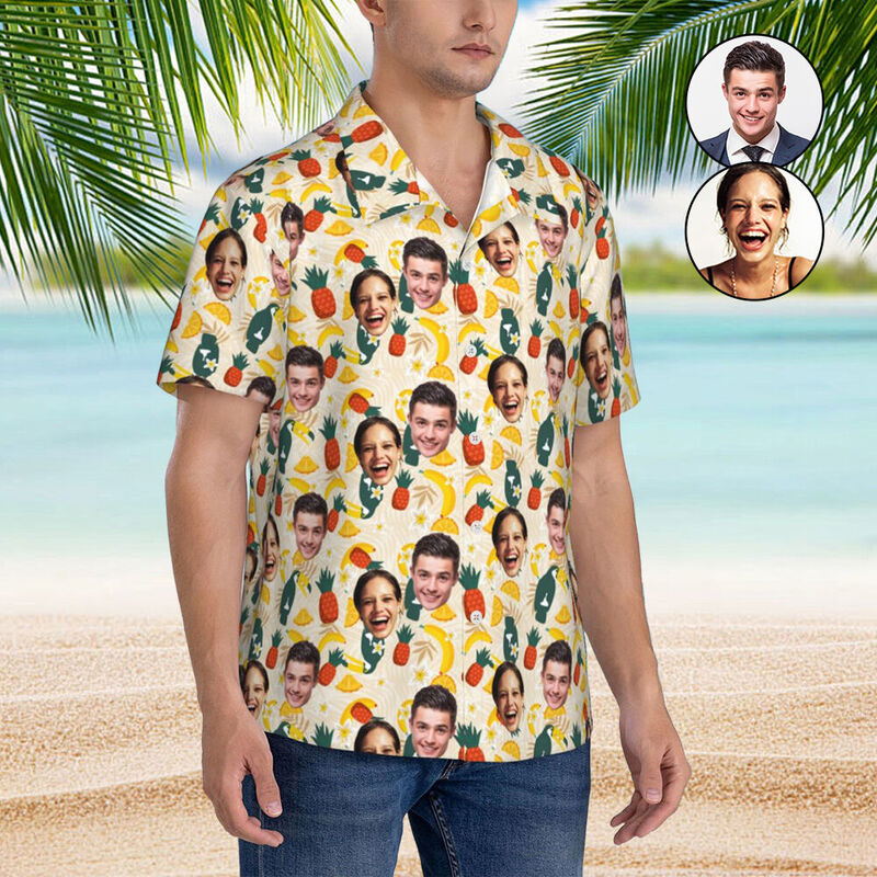 Aangepast Hawaiiaans overhemd Zomertijd Unisex overhemd voor koppels