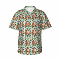 Gepersonaliseerd Hawaiiaans shirt met vogelprint in tropische stijl voor heren