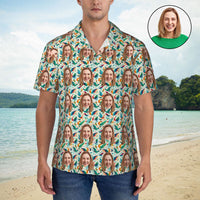 Gepersonaliseerd Hawaiiaans shirt met vogelprint in tropische stijl voor heren