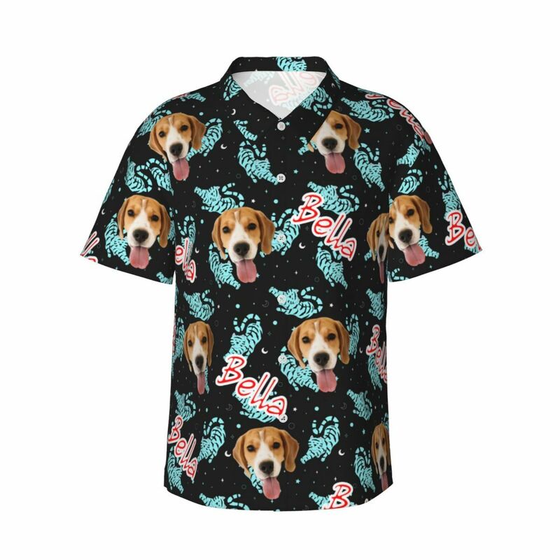 Chemise personnalisée avec votre propre photo Chemise hawaïenne unisexe Cadeau pour les amoureux des animaux