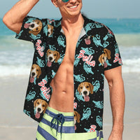 Chemise personnalisée avec votre propre photo Chemise hawaïenne unisexe Cadeau pour les amoureux des animaux