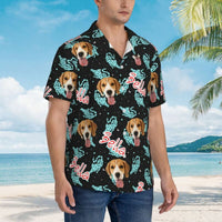 Chemise personnalisée avec votre propre photo Chemise hawaïenne unisexe Cadeau pour les amoureux des animaux