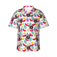 Chemise hawaïenne unisexe personnalisée avec motifs tropicaux pour animaux de compagnie