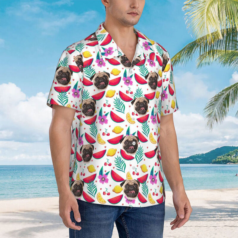 Chemise hawaïenne unisexe personnalisée avec motifs tropicaux pour animaux de compagnie