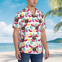 Chemise hawaïenne unisexe personnalisée avec motifs tropicaux pour animaux de compagnie