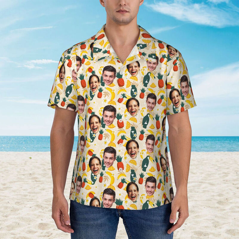 Aangepast Hawaiiaans overhemd Zomertijd Unisex overhemd voor koppels