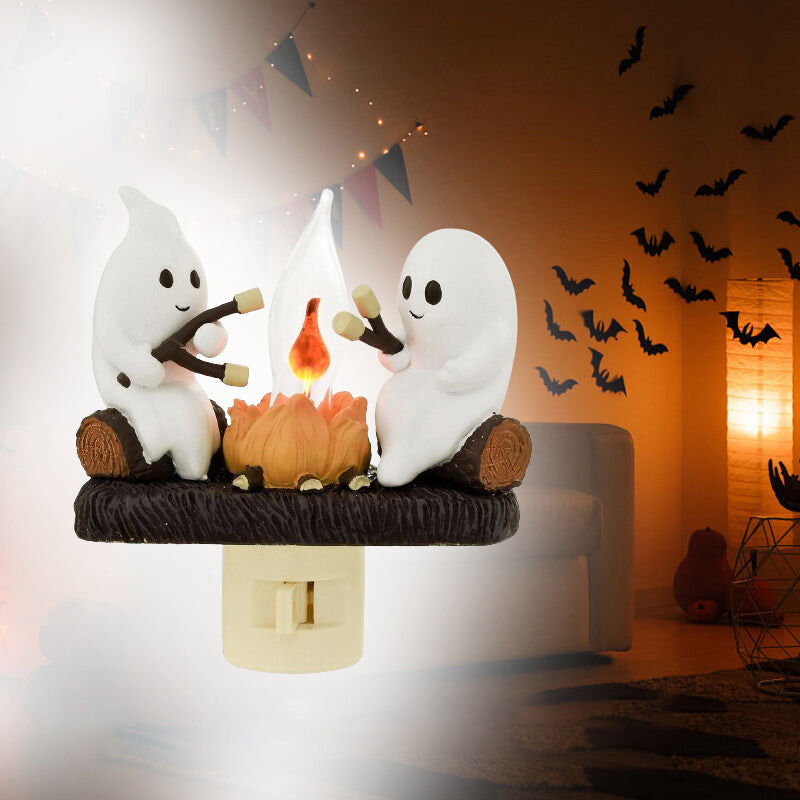 Creatief cadeau voor Halloween: spookachtig kampvuur met flikkerend nachtlampje