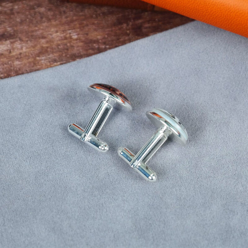 Boutons de manchette personnalisés Je t'ai aimé en premier Design photo en tons gris Cadeau parfait pour cher papa
