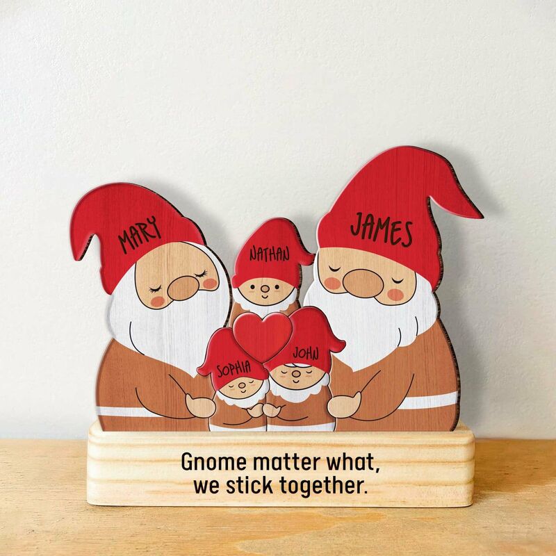 Puzzle familial personnalisé en bois représentant le Père Noël, joli cadeau pour Noël