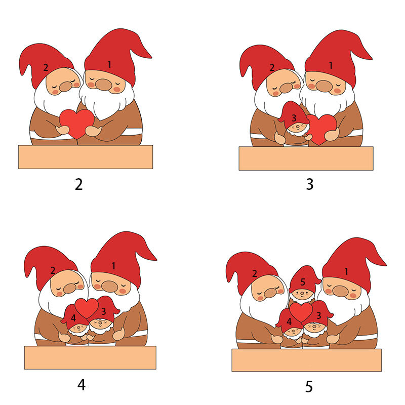 Puzzle familial personnalisé en bois représentant le Père Noël, joli cadeau pour Noël