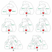 Gepersonaliseerd berenfamilie puzzelspiegellicht warm kerstcadeau voor familie