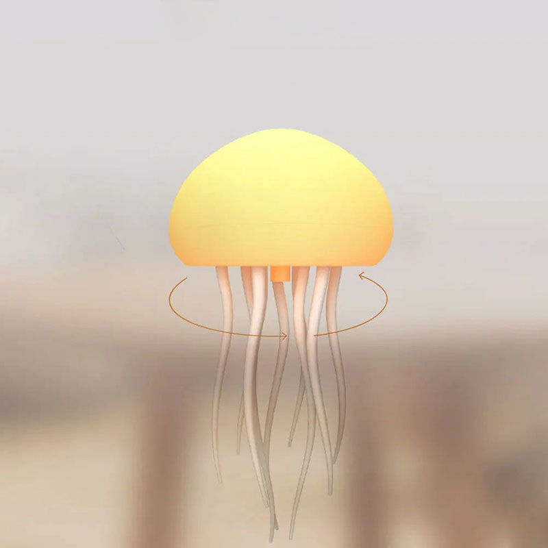 Kleurrijke kwallenlamp met kleurverloop en spraakgestuurd ontwerp, creatief cadeau voor kinderen
