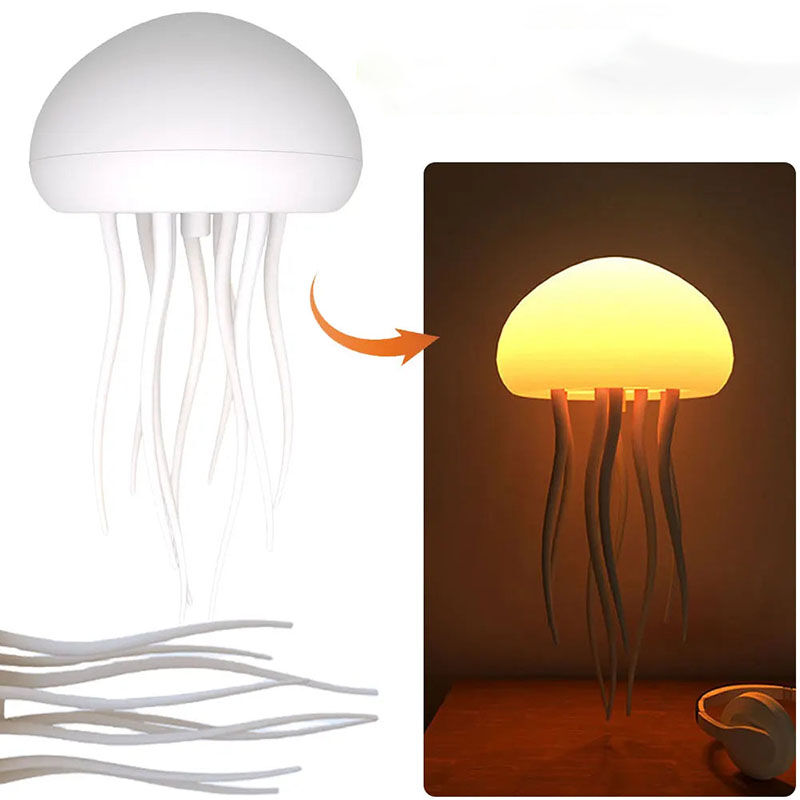 Kleurrijke kwallenlamp met kleurverloop en spraakgestuurd ontwerp, creatief cadeau voor kinderen