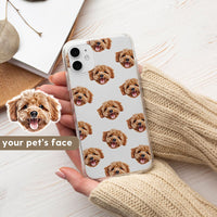 Gepersonaliseerd telefoonhoesje met een foto van een dierenkop voor dierenliefhebbers