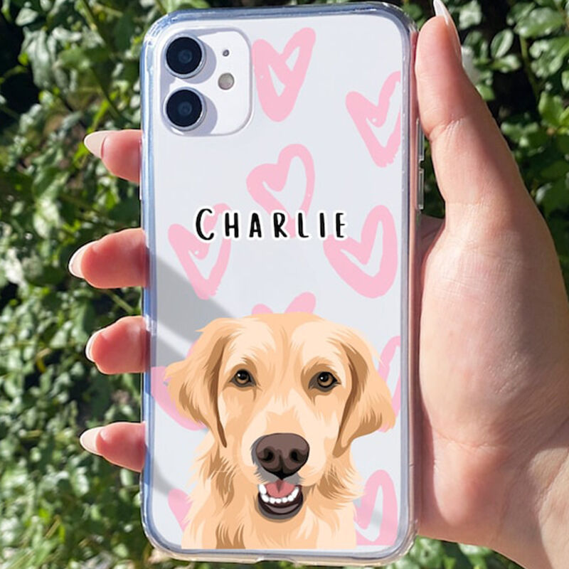Gepersonaliseerde telefoonhoes met foto van huisdier, schattig en modieus cadeau