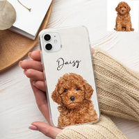 Gepersonaliseerde telefoonhoes met gepersonaliseerde foto van een huisdier, leuk cadeau voor Kerstmis