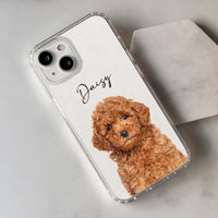 Gepersonaliseerde telefoonhoes met gepersonaliseerde foto van een huisdier, leuk cadeau voor Kerstmis
