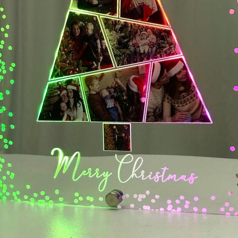 Miroir lumineux personnalisé pour sapin de Noël, noms de famille personnalisés, décoration d'intérieur amusante