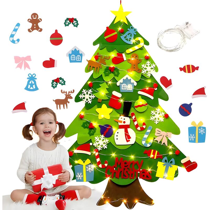 Handgemaakte vilten hanger, driedimensionale kerstboom, kerstdecoratie voor thuis