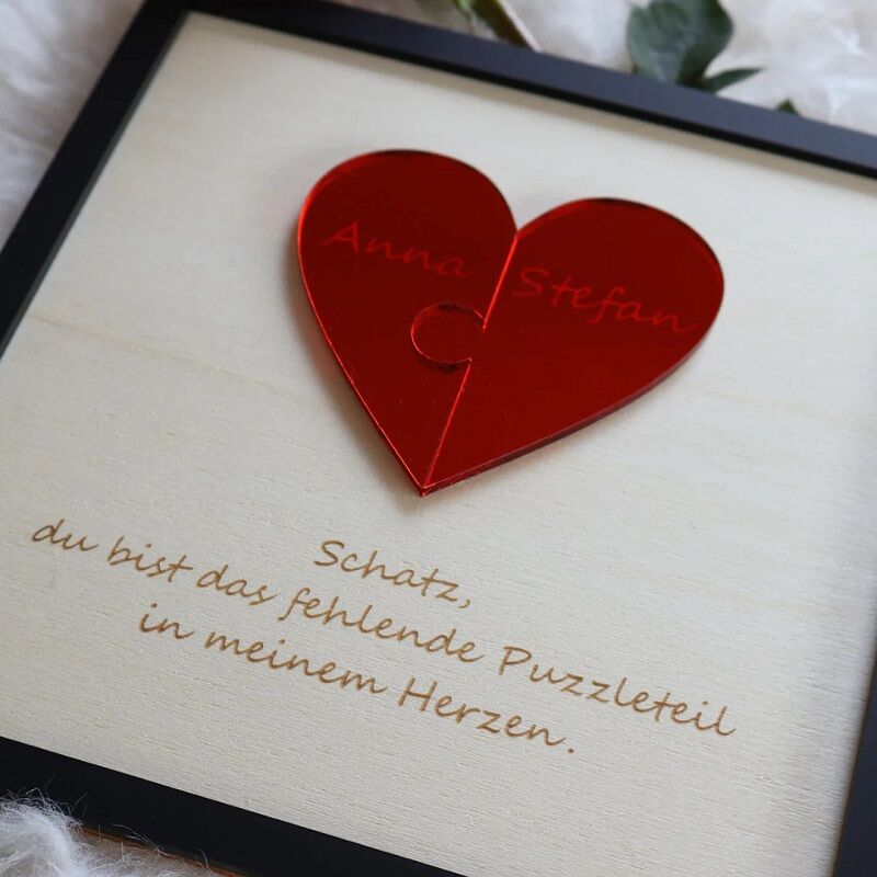 Cadre personnalisé version allemande Tu es la pièce manquante de mon cœur Cadeau parfait pour le couple