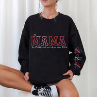 Derrière chaque grand enfant, il y a une mère – sweat-shirt unisexe personnalisé avec motif sur la manche – cadeau pour maman, grand-mère