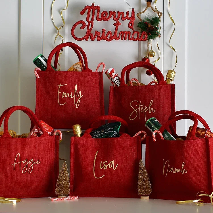 Gepersonaliseerde geborduurde kerstcadeautas