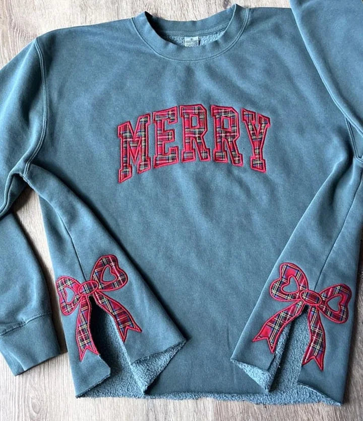 Vrolijke sweater met strik aan de zijkant en uitsparing, geruite kersttrui, trendy speelse strik
