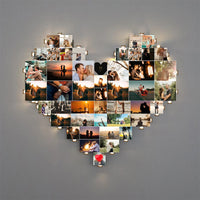 Individuele fotocollagelamp in hartvorm